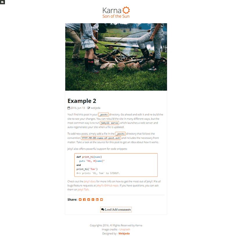 webjeda karna jekyll theme sidebar